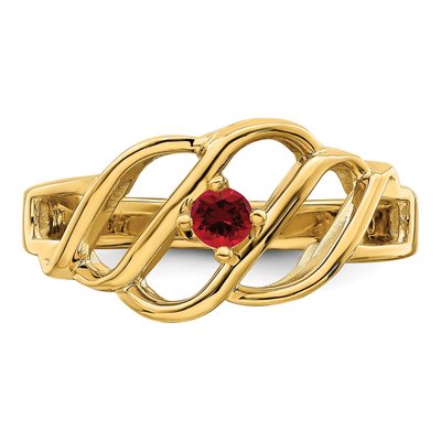 14K Yellow Gold 1-Stone Mother's Ring Mounting – view 7
