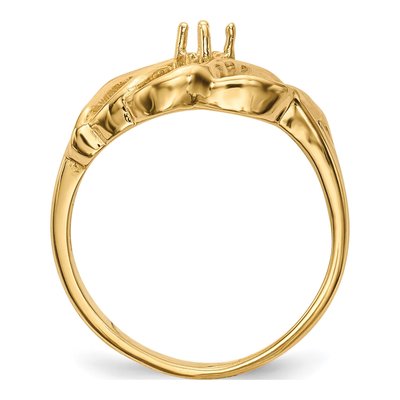 14K Yellow Gold 1-Stone Mother's Ring Mounting – view 8