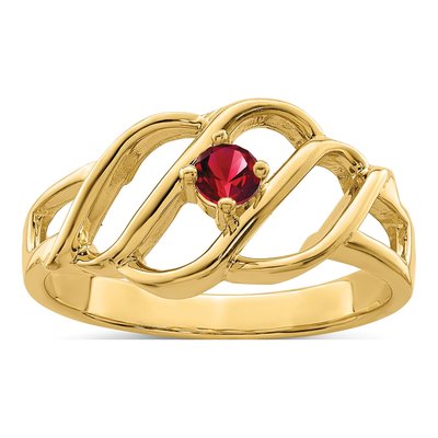 14K Yellow Gold 1-Stone Mother's Ring Mounting