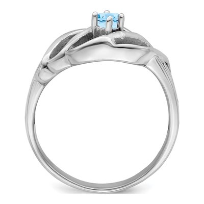 14K White Gold Customizable Birthstone Mother's Ring Mounting – view 3