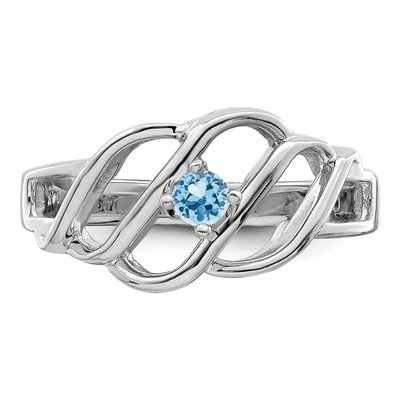 14K White Gold Customizable Birthstone Mother's Ring Mounting – view 5