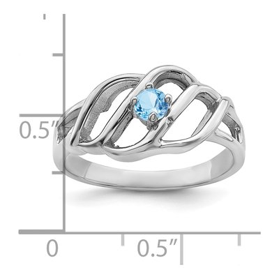 14K White Gold Customizable Birthstone Mother's Ring Mounting – view 6