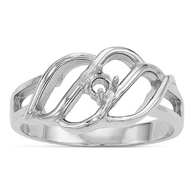14K White Gold Customizable Birthstone Mother's Ring Mounting – view 8