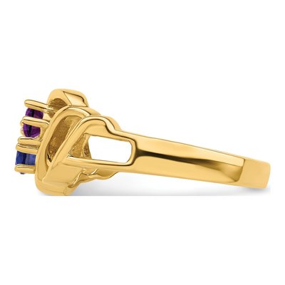 14K Yellow Gold 2-Stone Mother's Ring Mounting – view 4