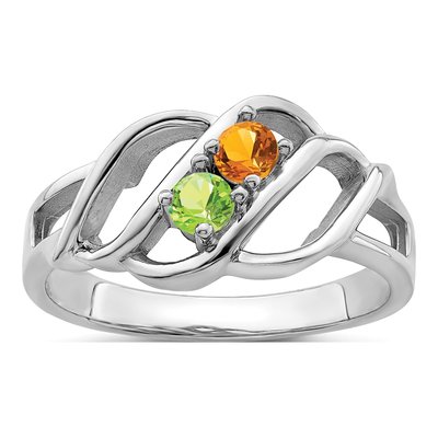 14K White Gold Personalized Family Ring