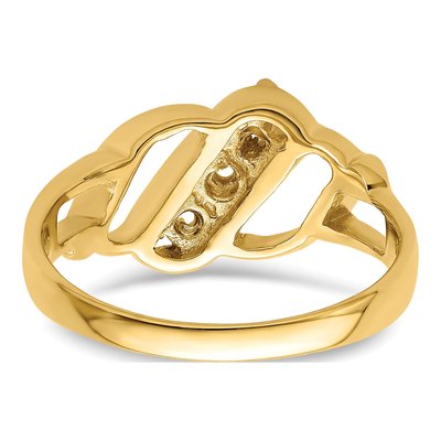 14K Yellow Gold 3-Stone Mother's Ring Mounting – view 6