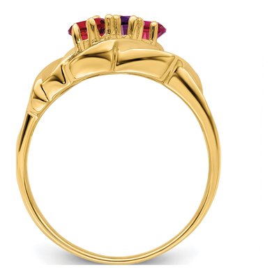 14K Yellow Gold 3-Stone Mother's Ring – view 3