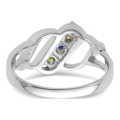 Sterling Silver Personalized 3-Stone Mother's Ring – view 7