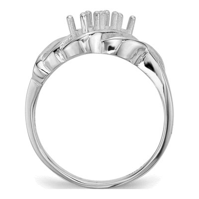 14K White Gold 3-Stone Mother's Ring Mounting – view 3
