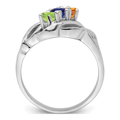 14K White Gold 3-Stone Mother's Ring Mounting – view 5
