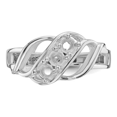 14K White Gold 3-Stone Mother's Ring Mounting – view 6