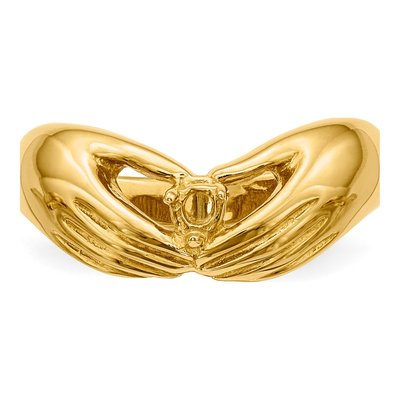14K Yellow Gold 1-Stone Family Ring Mounting – view 4