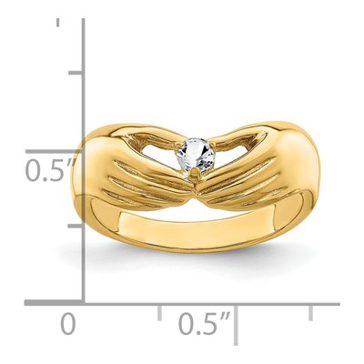 14K Yellow Gold 1-Stone Family Ring – view 7