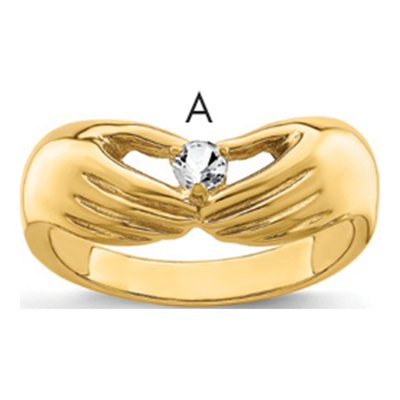14K Yellow Gold 1-Stone Family Ring