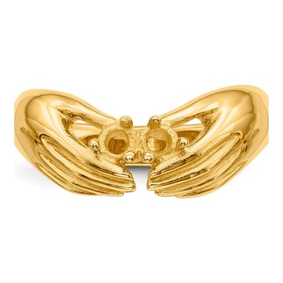 14K Yellow Gold 2-Stone Family Ring Mounting – view 4