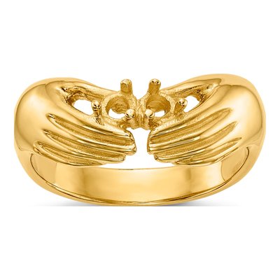 14K Yellow Gold 2-Stone Family Ring Mounting