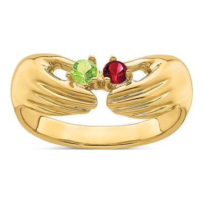 14K Yellow Gold 2-Stone Family Ring – view 2