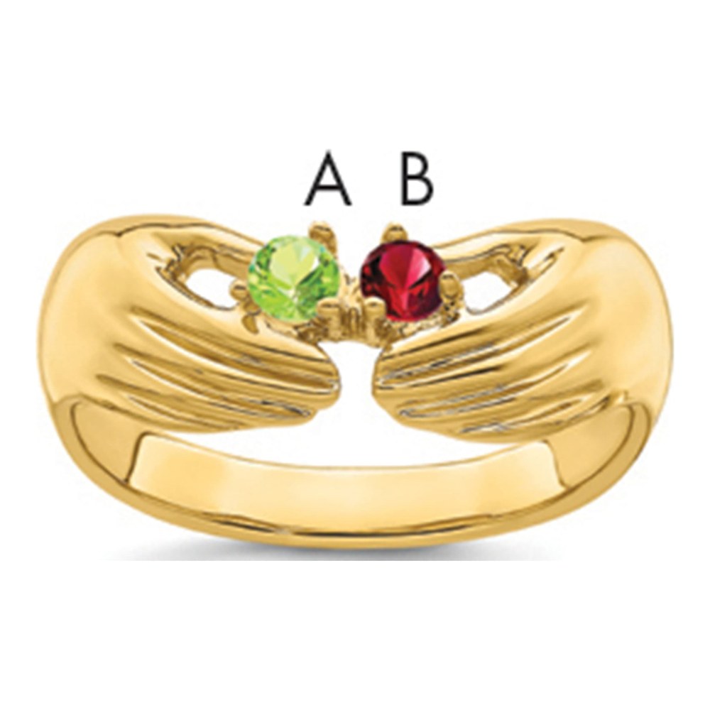 14K Yellow Gold 2-Stone Family Ring