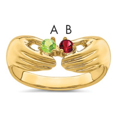 14K Yellow Gold 2-Stone Family Ring