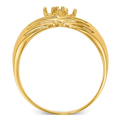 14K Yellow Gold 3-Stone Family Ring Mounting – view 2