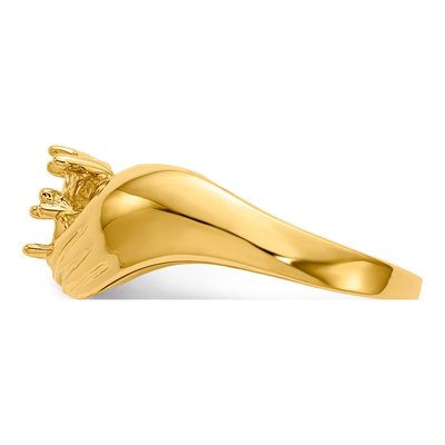 14K Yellow Gold 3-Stone Family Ring Mounting – view 3