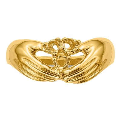 14K Yellow Gold 3-Stone Family Ring Mounting – view 4