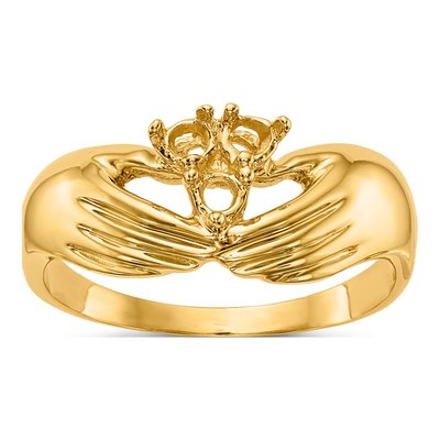 14K Yellow Gold 3-Stone Family Ring Mounting