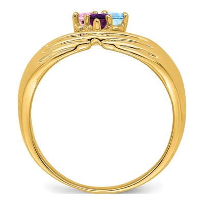 14K Yellow Gold 3-Stone Family Ring – view 3