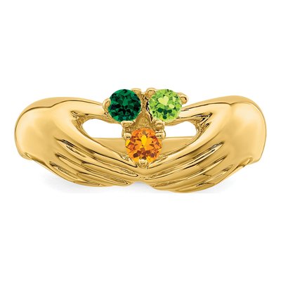 14K Yellow Gold 3-Stone Family Ring – view 5