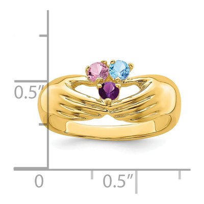 14K Yellow Gold 3-Stone Family Ring – view 6