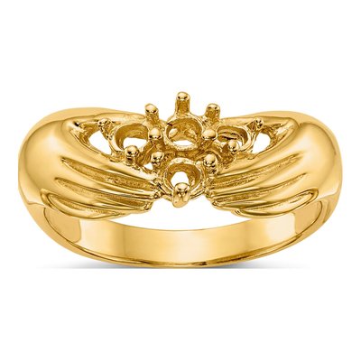 14K Yellow Gold 4-Stone Family Ring Mounting