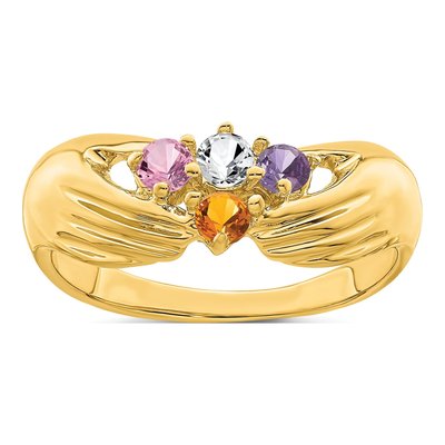14K Yellow Gold 4-Stone Family Ring – view 2