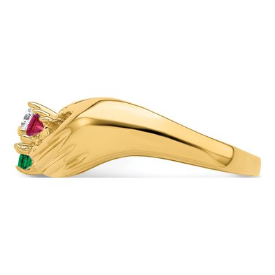 14K Yellow Gold 4-Stone Family Ring – view 4