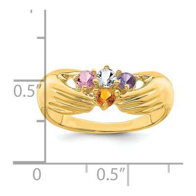 14K Yellow Gold 4-Stone Family Ring – view 6