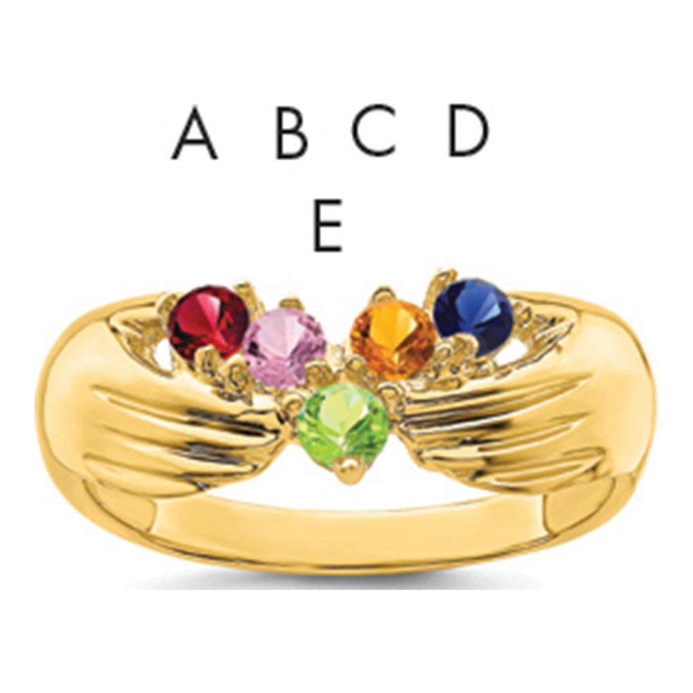 14K Yellow Gold 5-Stone Family Ring