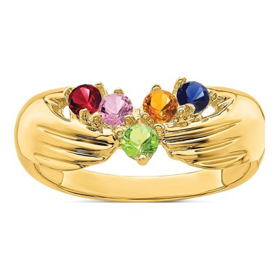 14K Yellow Gold 5-Stone Family Ring – view 2