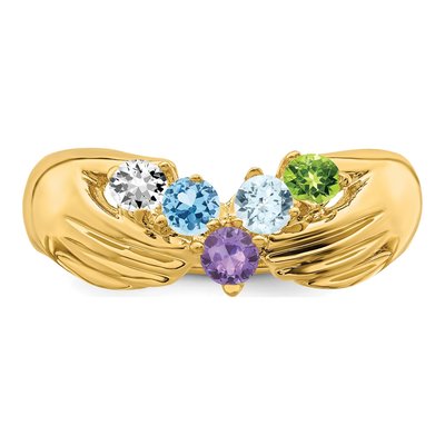 14K Yellow Gold 5-Stone Family Ring – view 5