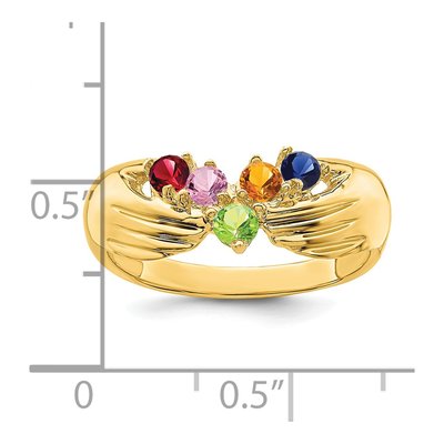 14K Yellow Gold 5-Stone Family Ring – view 6