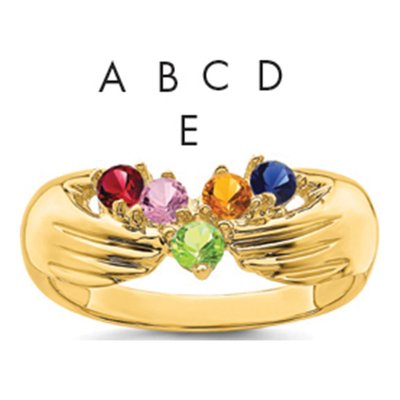 14K Yellow Gold 5-Stone Family Ring