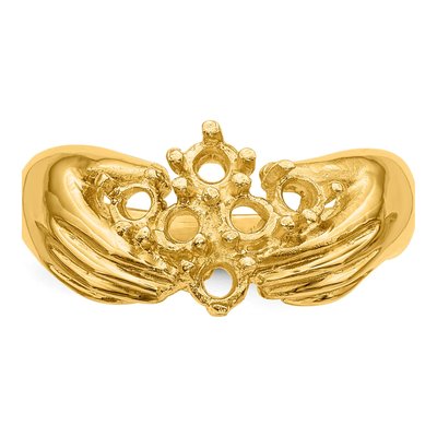 14K Yellow Gold 6-Stone Family Ring Mounting – view 4