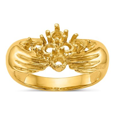 14K Yellow Gold 6-Stone Family Ring Mounting