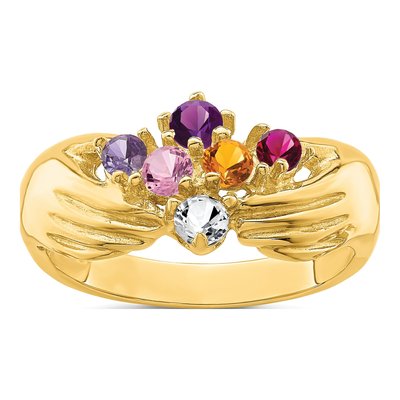 14K Yellow Gold 6-Stone Family Ring – view 2