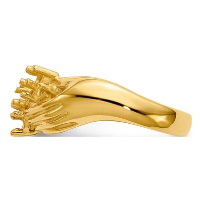 14K Yellow Gold 7-Stone Family Ring Mounting – view 3