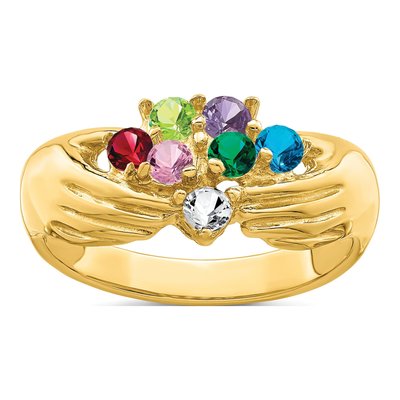 14K Yellow Gold 7-Stone Family Ring – view 2