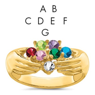 14K Yellow Gold 7-Stone Family Ring