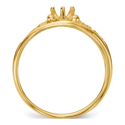 14K Yellow Gold 1-Stone Family Ring Mounting – view 2