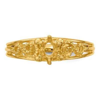 14K Yellow Gold 1-Stone Family Ring Mounting – view 4