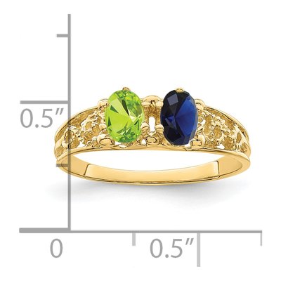 14K Yellow Gold 2-Stone Family Ring Mounting – view 5