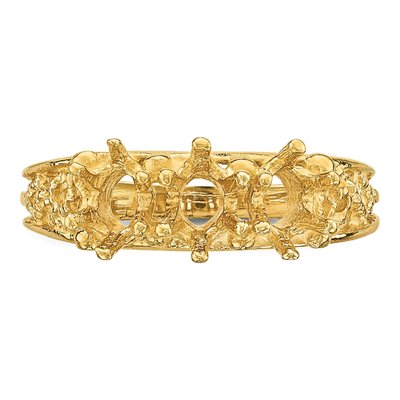14K Yellow Gold 3-Stone Family Ring Mounting – view 4
