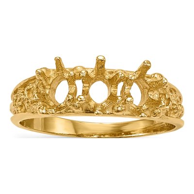 14K Yellow Gold 3-Stone Family Ring Mounting